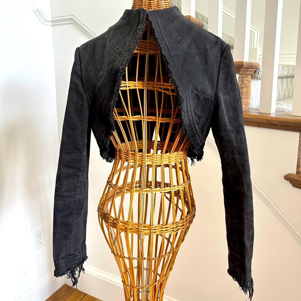 Yohji Yamamoto black denim bolero jacket